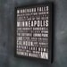 Minneapolis Digital Print // 16x20 Beige on Black // Locality