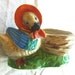 Henny Penny with Nest Small Painted Porcelain Pot Post-War Made in Japan