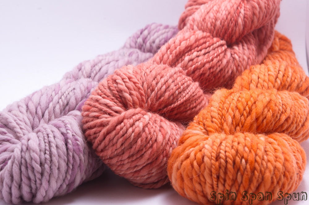 Stripes, HandSpun HandDyed Organic Wool Yarn, 7 colours, 570 yards, 855g