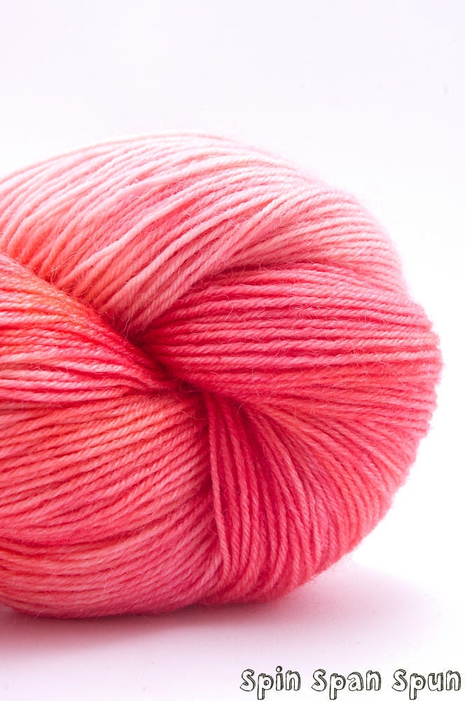 Sorbet, Hand Dyed Hand Painted Sock Yarn, Wool, Silk and Bamboo, 450 yards, sock weight /DK