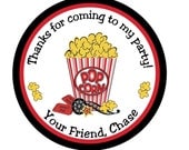 Birthday, Popcorn, Movie party, Personalized Stickers,Children, Kids,Party,Favor stickers, Seals, Labels, Personalized Stickers set of 30 Il_170x135