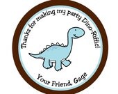 Personalized Stickers, Dinosaur, Cute,Treat bag labels,  Birthday, Labels,Children, Kids, Favor, Custom, Set of 24