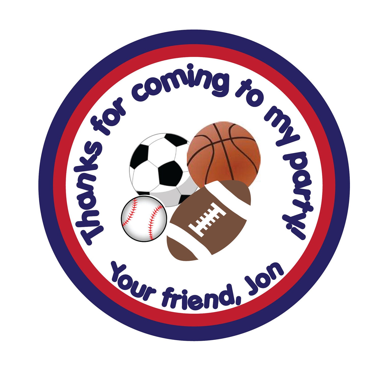Personalized Stickers, Football, Sports, Treat bag, Birthday, Children, Favor stickers, Personalized Sticker Labels 24 Il_170x135