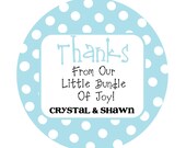 Personalized Polka Dot Stickers, Baby Shower Stickers, New Baby Stickers, Party Favor Stickers Il_170x135