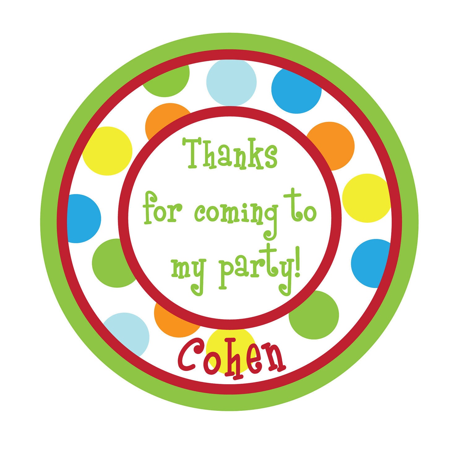 Personalized Stickers,Polka dots,Gift Sticker, Birthday, Children, Kids, Party, Favor stickers,Personalized Stickers Set of 30 Il_170x135