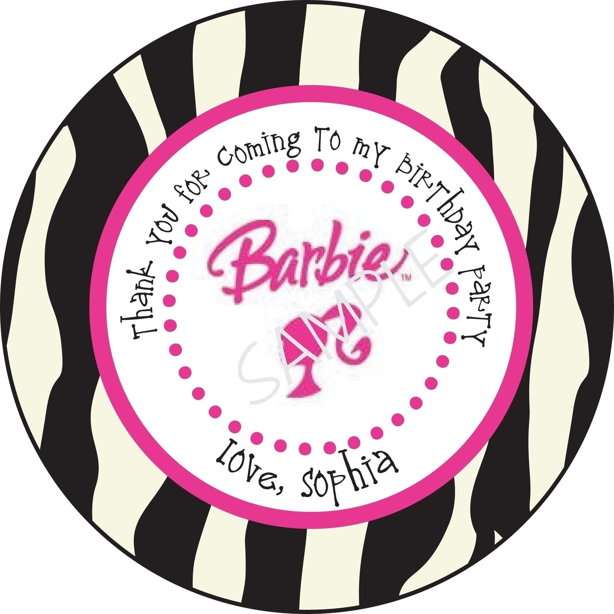 Zebra,Pink, Personalized Stickers, Holiday, Birthday,Children, Kids, Party, Favor stickers, Seals, Labels, Set of 24 Il_570xn
