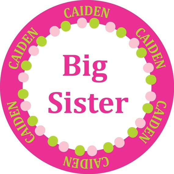 Personalized Stickers, Big Sister, New Baby, Children, Kids,Party, Favor stickers, Seals, Labels,Birthday, Personalized stickers set of 24 Il_570xn