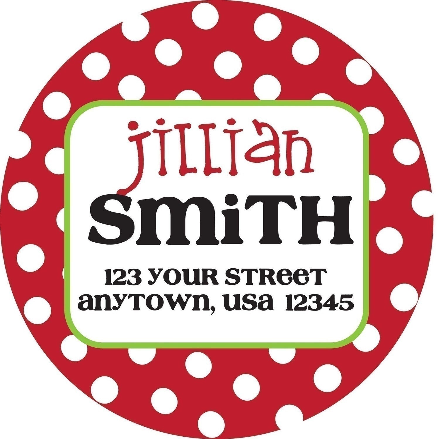 Personalized Stickers, Christmas, Gift, Polka dots, Address Labels, Holiday, Address,Party,Labels, Personalized Stickers Set of 24 Il_570xn