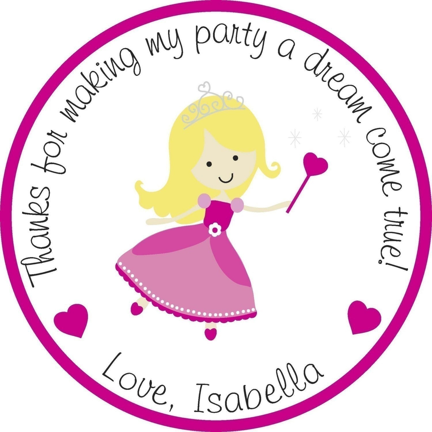 Personalized Stickers Pink Fairy Princess Il_570xn
