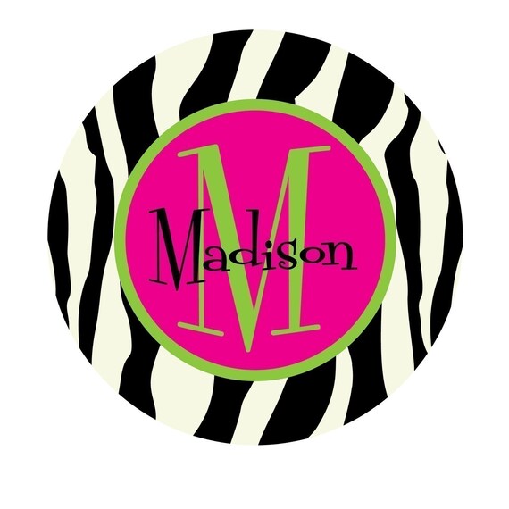 Personalized Stickers, Name Sticker, Sticker labels, Zebra Print Sticker, Monogram Sticker Il_570xn