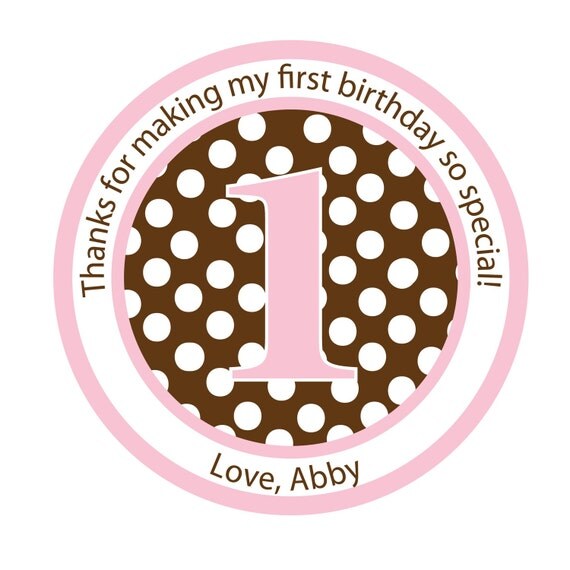 Personalized Party Stickers, Polka Dot Stickers, Birthday, Favor bag stickers Il_570xn