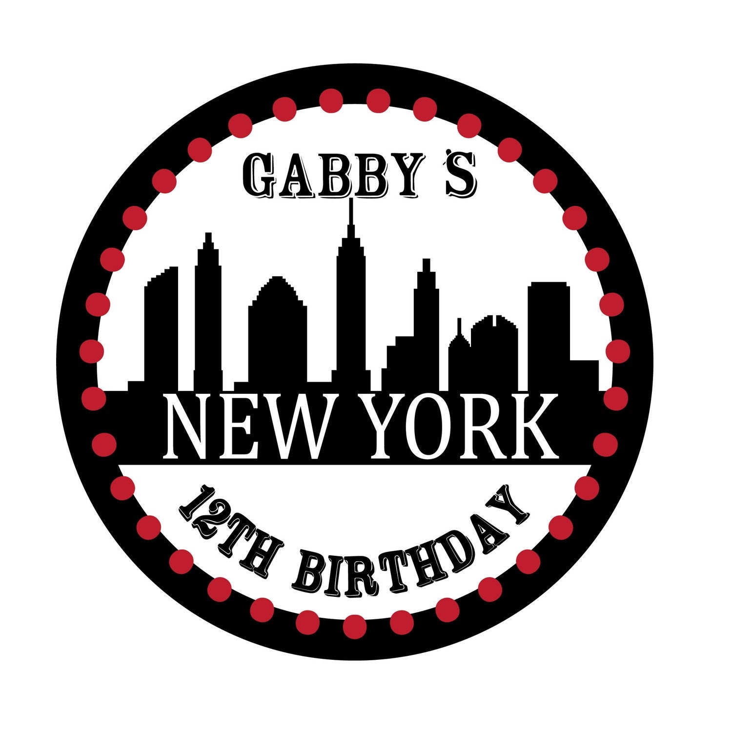 New York Theme Birthday, Personalized Stickers, Birthday, Kids, Party, Favor stickers,Personalized Sticker Labels set of 25 Il_570xn