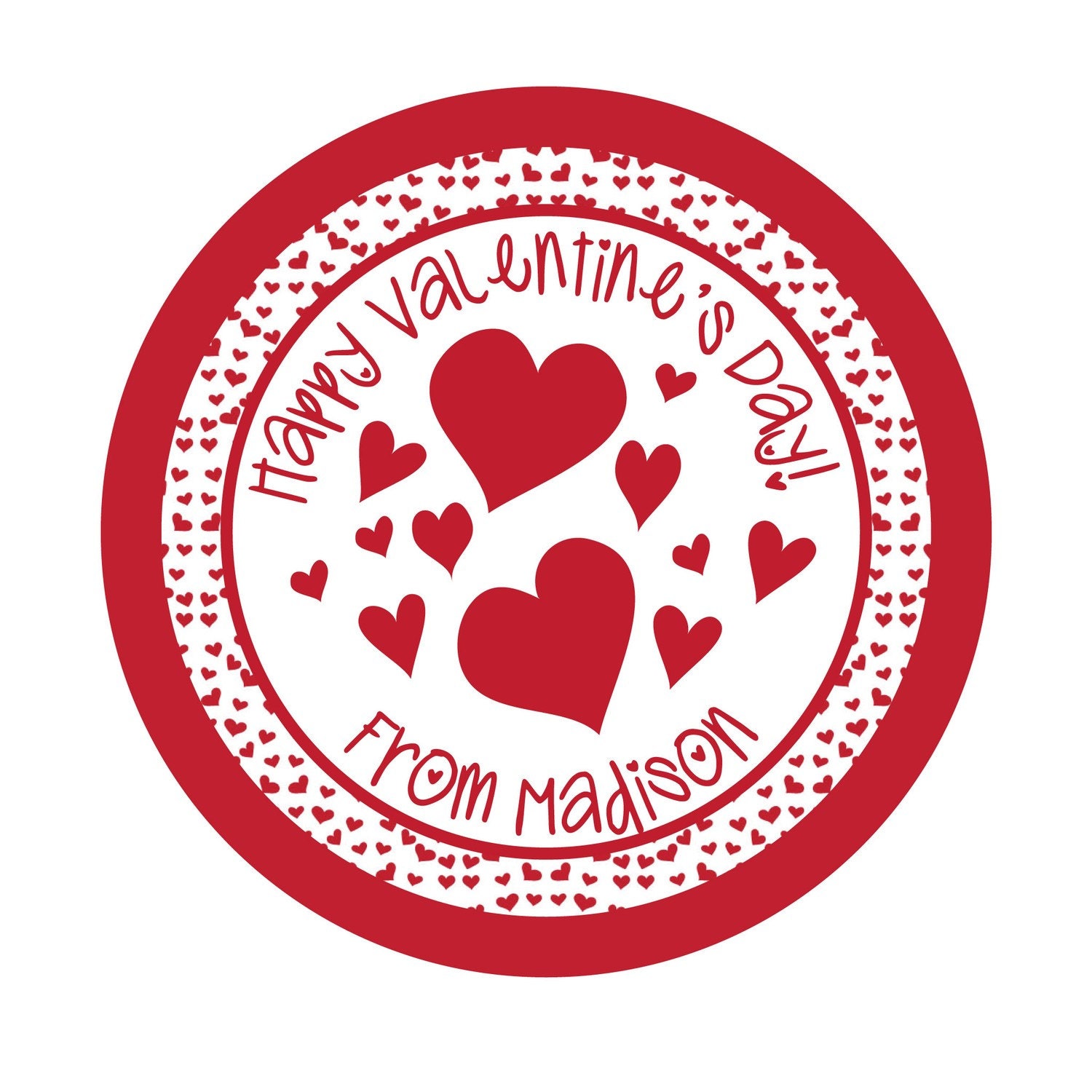 Personalized Stickers, Valentine Stickers, Cute, Hearts, Treat bag labels, Valentines Day, Hearts,Red,Children, Kids,Set of 24 Il_570xn