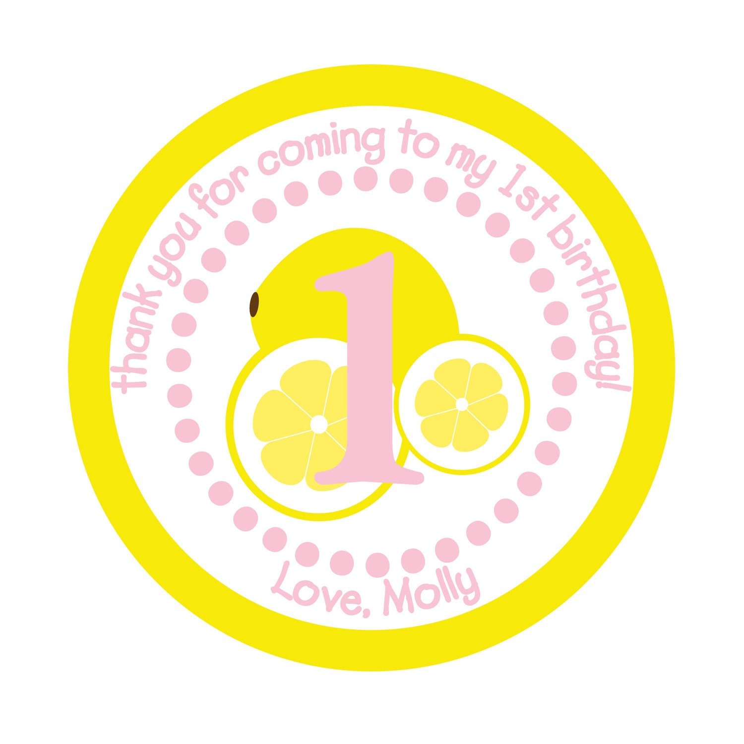 Birthday, Pink, Personalized Stickers, Lemonade,Polka dots, Favor stickers,Personalized Sticker Labels Set of 40 Il_570xn