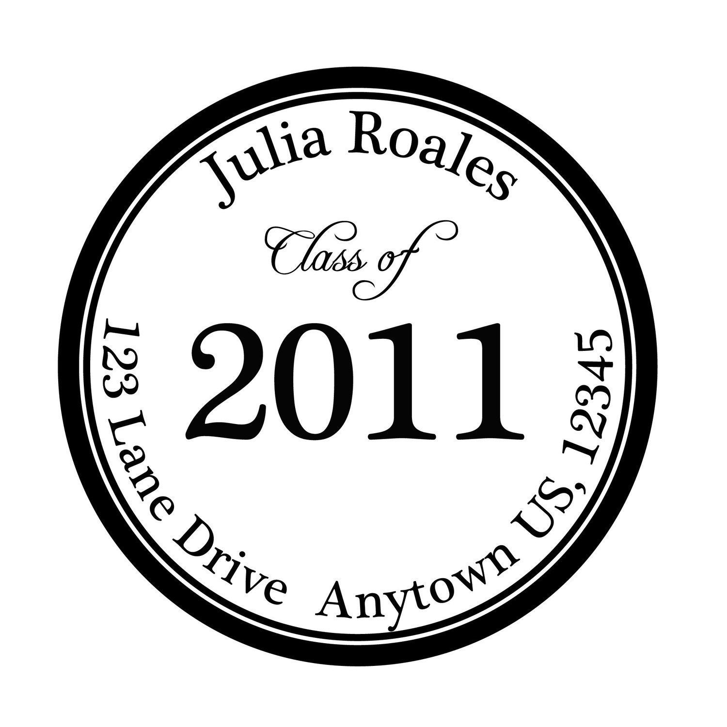 Graduation Personalized Stickers Set of 50 Great for envelope seals Il_570xn