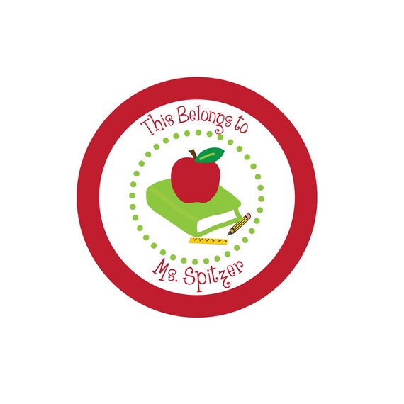 Teacher Back To School Sticker, Book Plate, Teacher Gift Sticker, Apple Sticker, Teacher Sticker Il_570xn