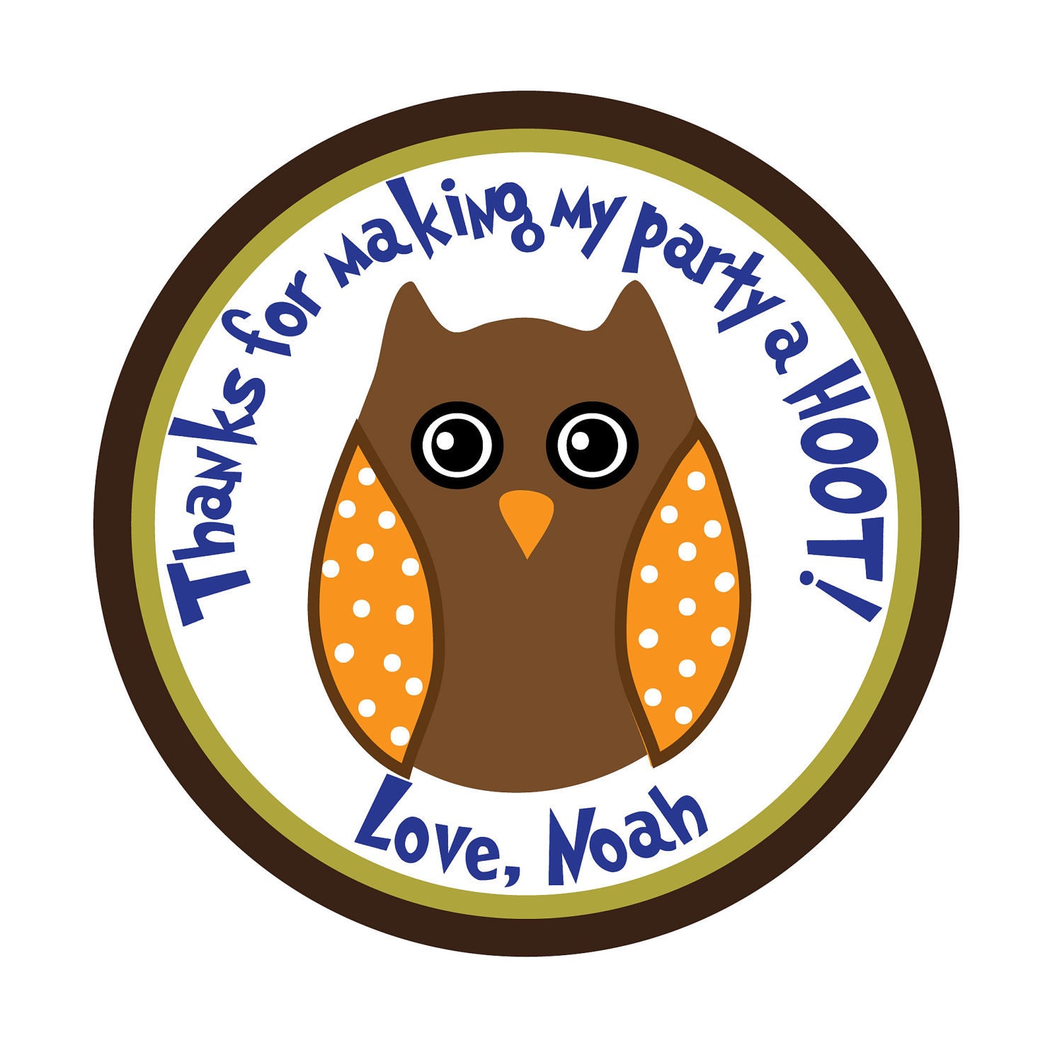 Owl Sticker,Personalized Stickers, Gift, Polka dots, Birthday,Children,Kids,Party Favor stickers,Custom, Personalized Stickers Set of 24 Il_570xn