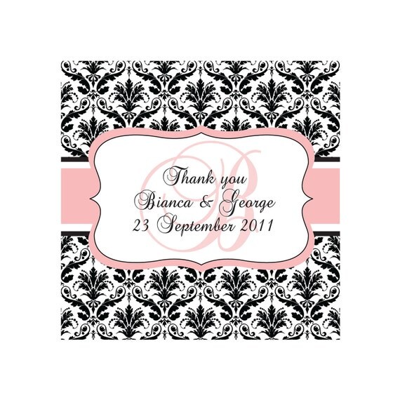 Personalized Stickers, Damask, Wedding, Holiday, Birthday, Party, Favor sticker, Personalized Sticker Labels Set of 24 Il_570xn