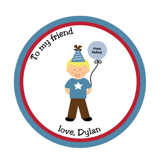 Personalized Stickers,Girl, Boy, Balloon,Treat bag,Party, Favor stickers,Labels, Tags, Custom, Personalized Stickers Set of 24 Il_570xn