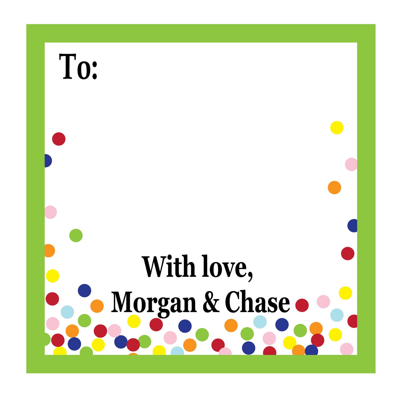 Personalized Stickers, Gift sticker,Confetti sticker,Favor, Treat Bag,Set of 24 Il_570xn