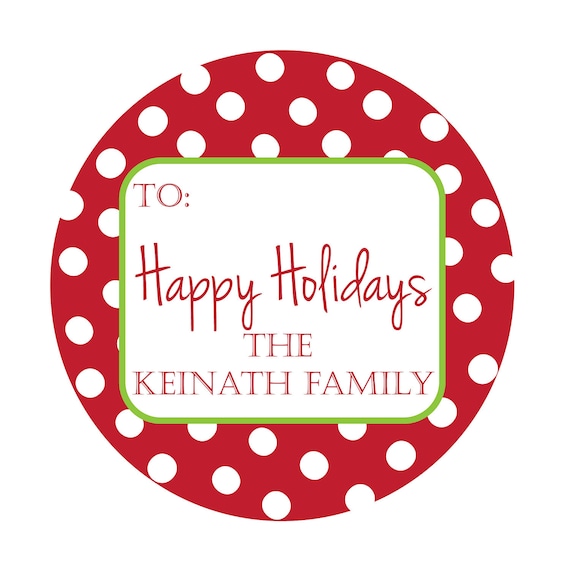 Personalized Stickers,Gift Tag,Christmas,Polka Dot,Kids,Personalized Stickers Set of 24 Il_570xn
