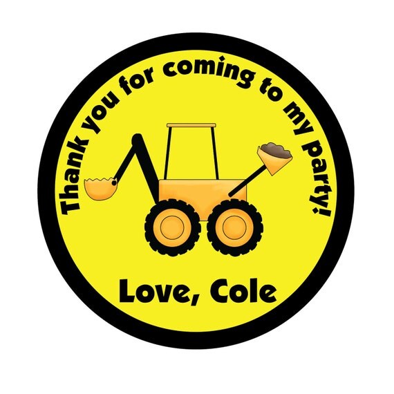 Personalized Stickers, Construction, Dumptruck, Boy, Birthday, Children, Party, Favor stickers, Personalized Stickers Set of 24 Il_570xn