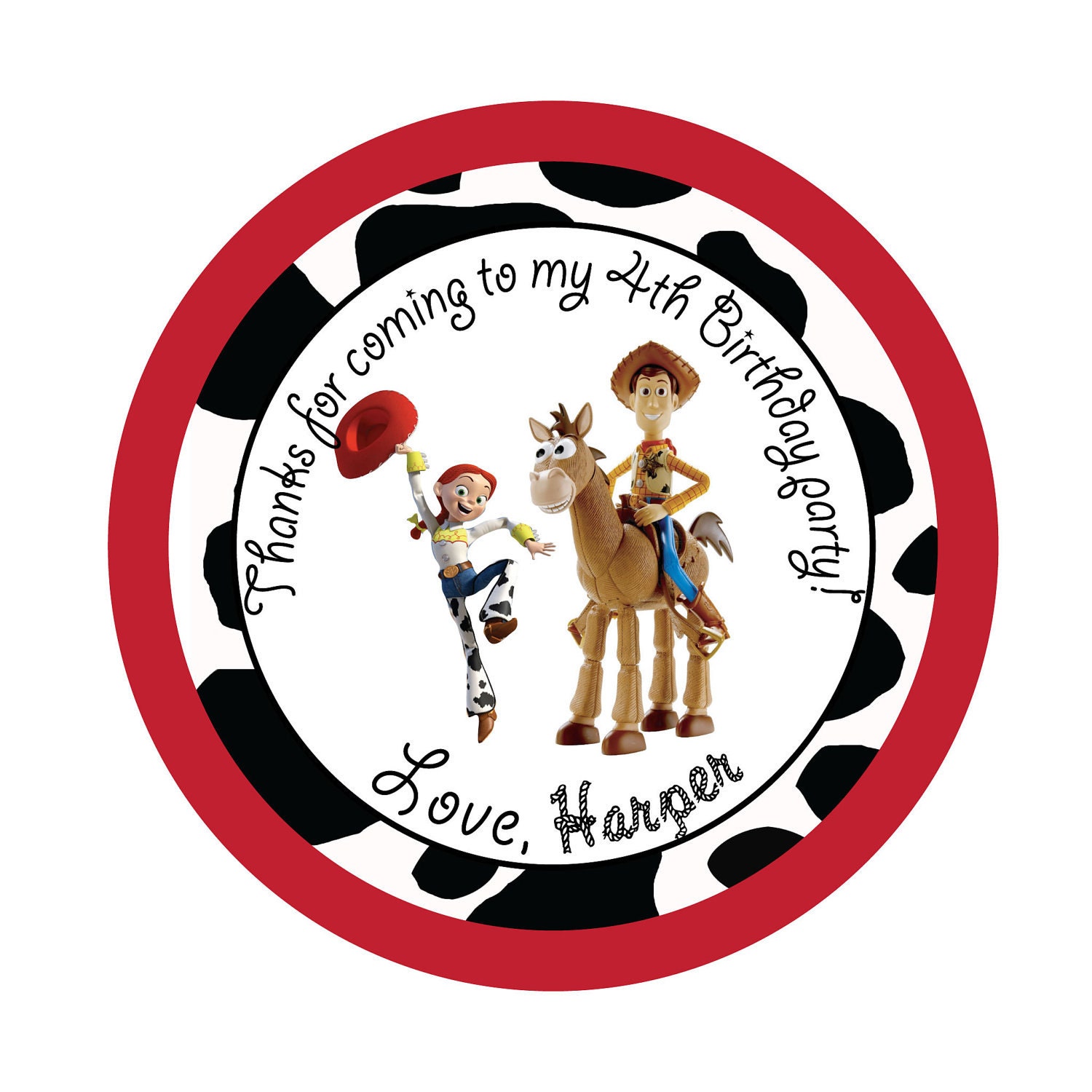 Personalized Stickers,Western theme,Treat bag,Birthday,Children, Kids, Party, Favor stickers, Set of 24 Il_570xn