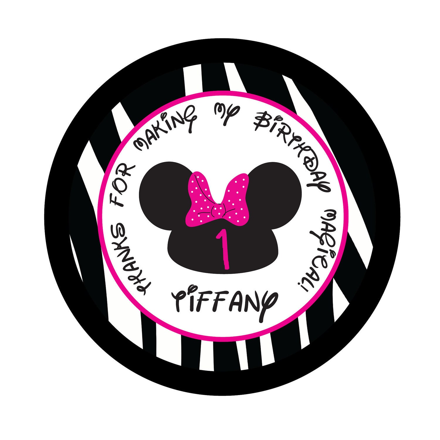 Personalized Stickers Minnie Inspired Party Stickers Set of 50 Il_570xn