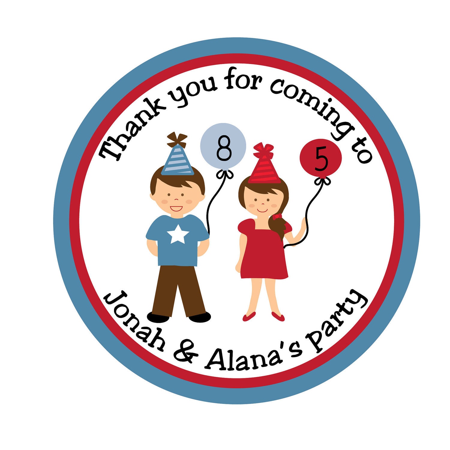Personalized Stickers,Girl, Boy, Balloon,Treat bag,Party, Favor stickers,Labels, Tags, Custom, Personalized Stickers Set of 24 Il_570xn