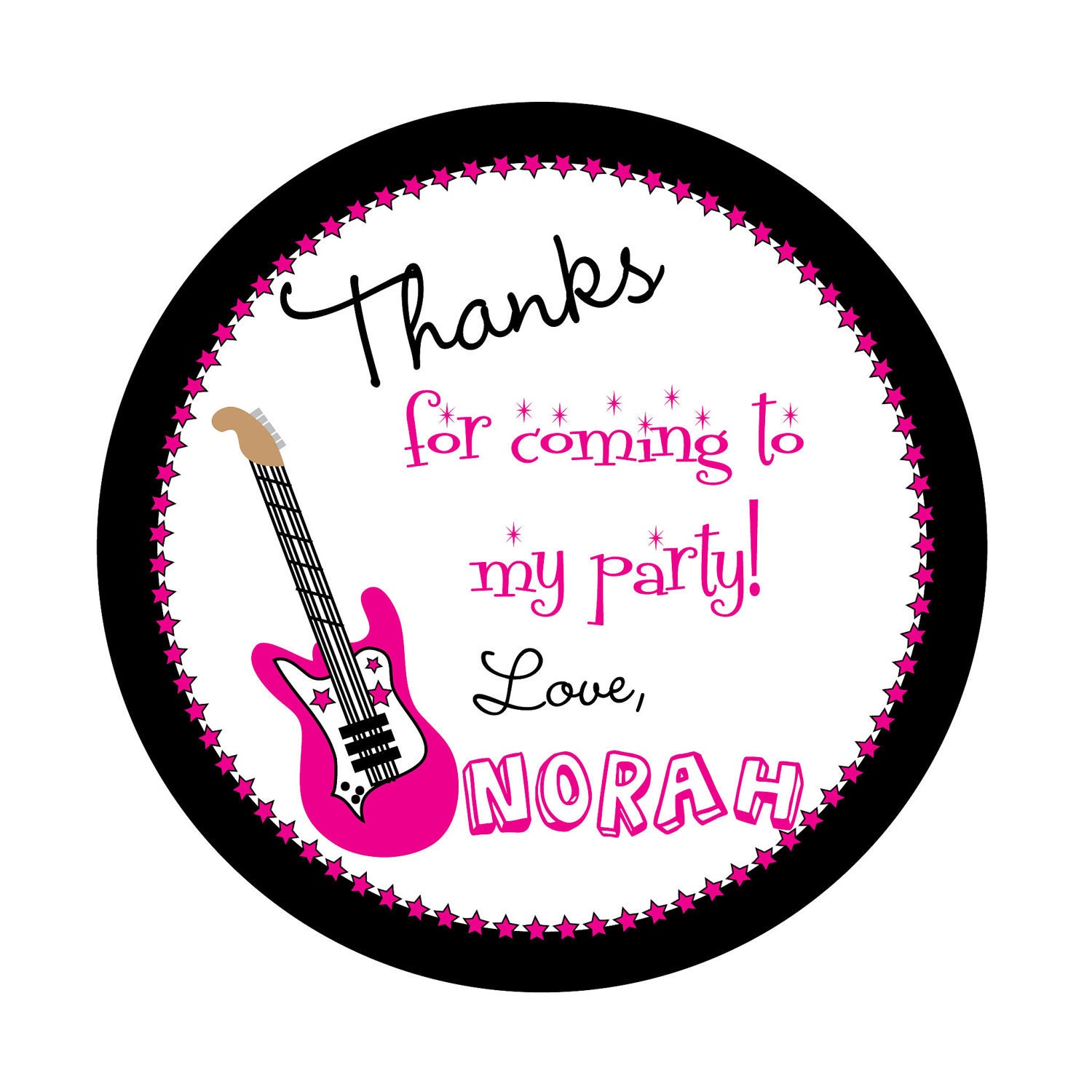 Guitar Stickers. Party Stickers, Personalized Rock Star Party, Simply Sweetness Sticker Labels Set of 25 Il_570xn