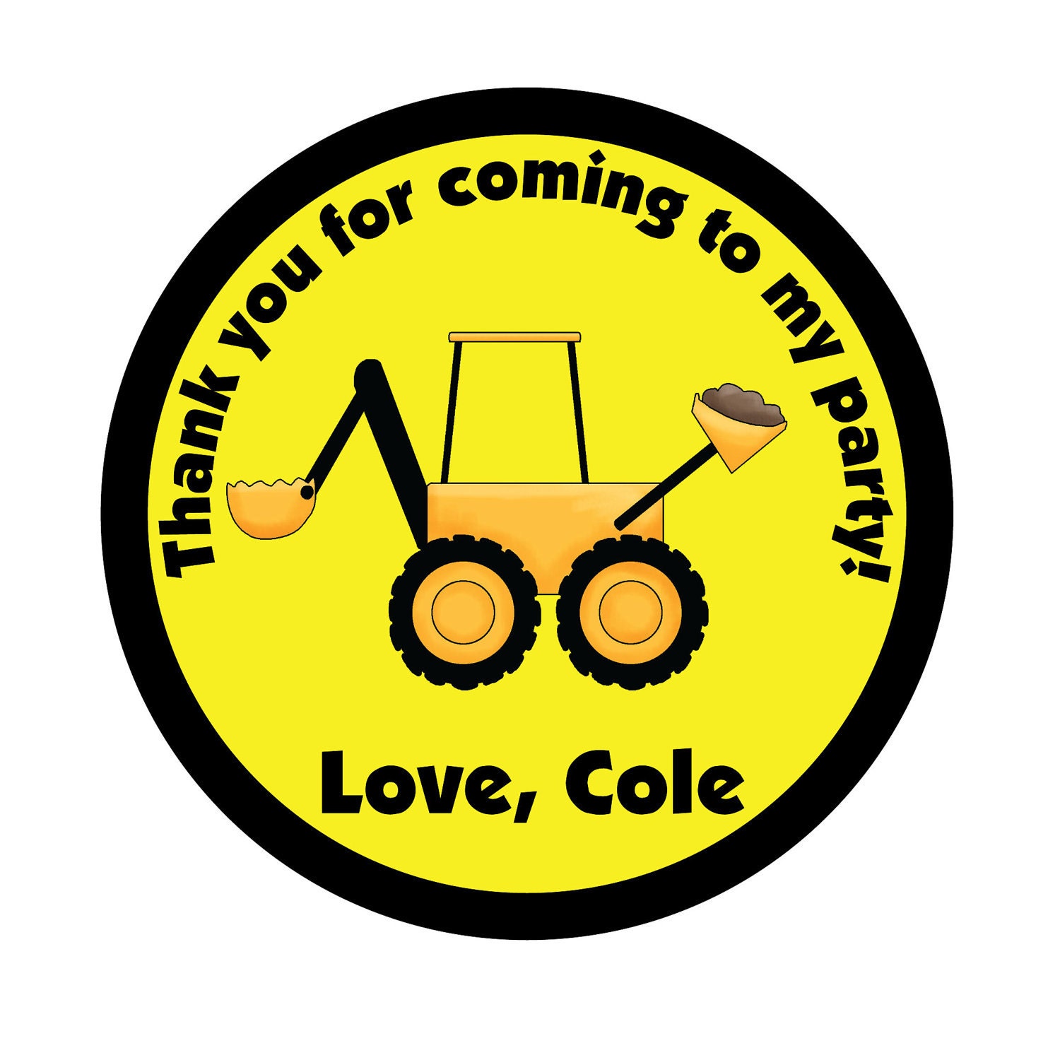 Personalized Stickers, Construction, Dumptruck, Boy, Birthday, Children, Party, Favor stickers, Personalized Stickers Set of 24