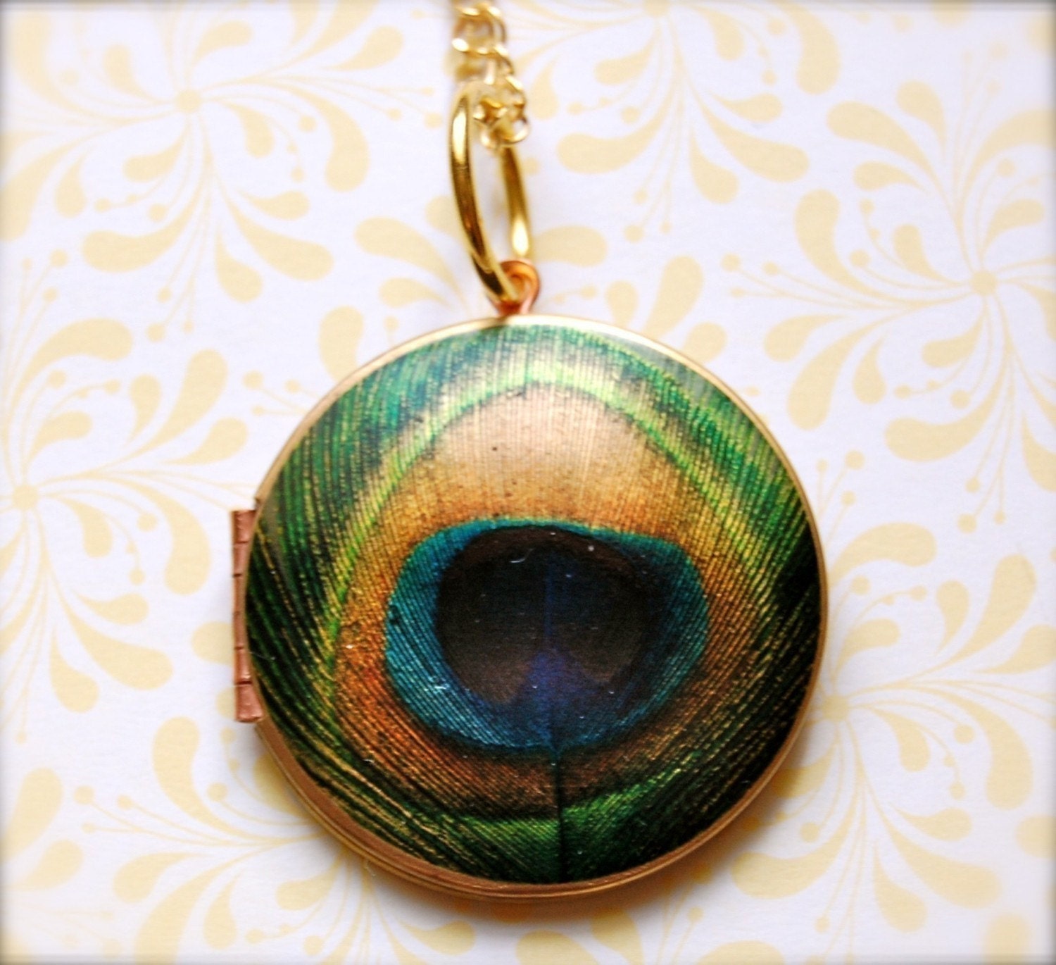 The Blue Peacock Locket - Vintage