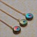 Mini Vintage Locket Necklace Traditional Peacock Feather Print