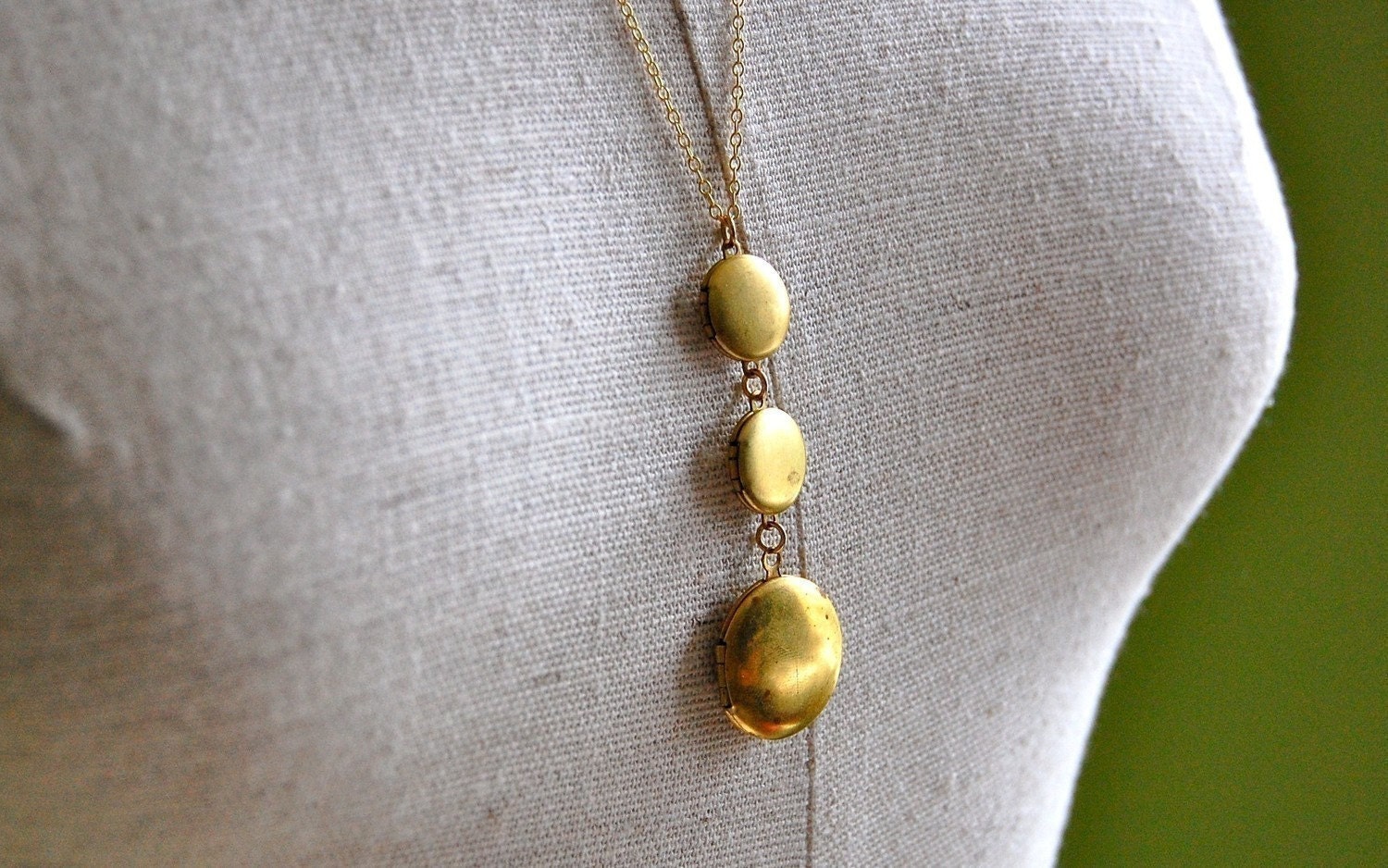Vintage Lockets Trio Necklace