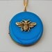 The Bumblebee on Blue Locket Necklace - Vintage