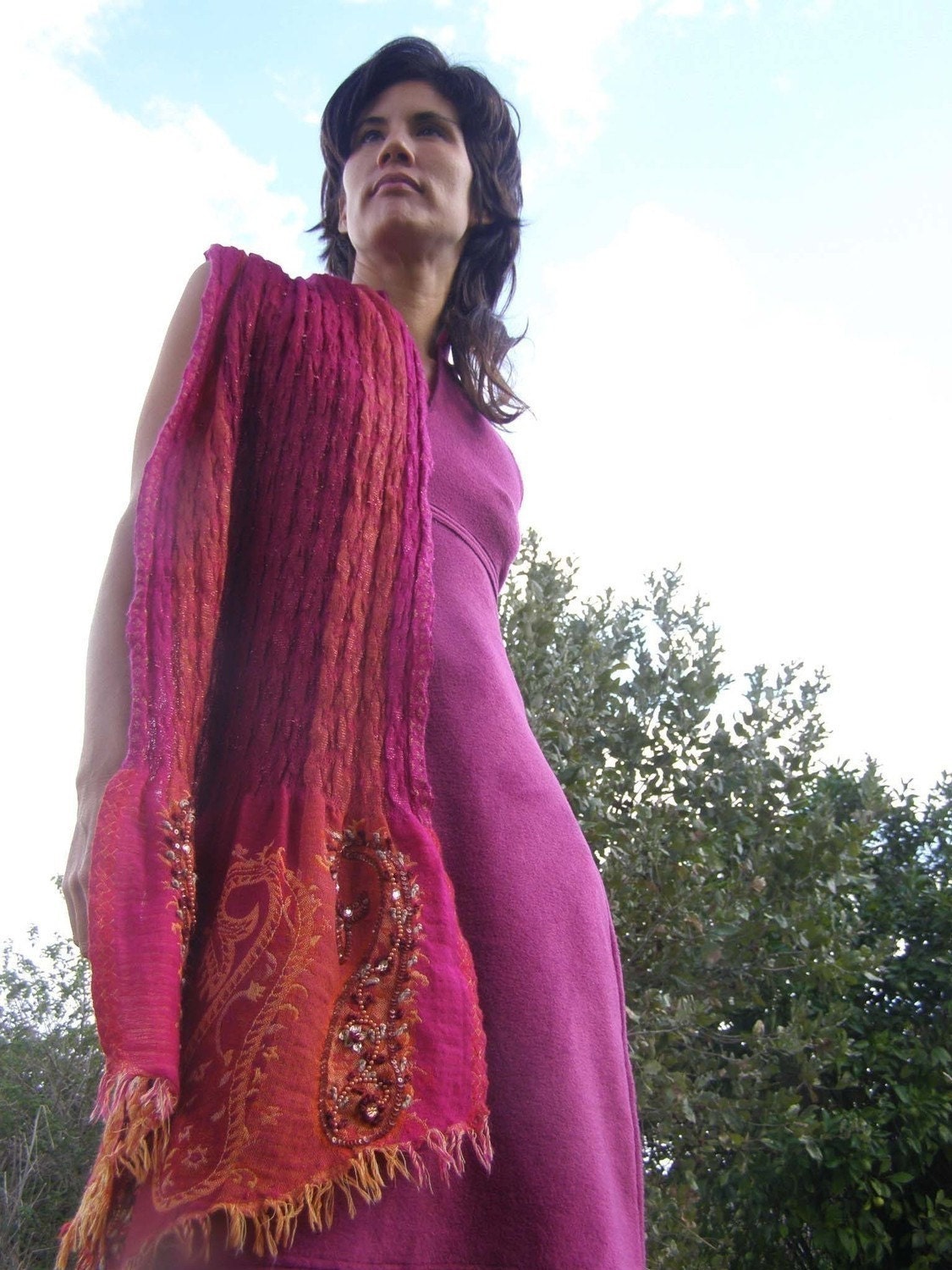 Winter Fleece ASIAN TUNIC-Women's cozy sweater-Empire cut tunic with side slits-Womens clothing