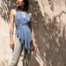 Summer wrap top- The endless Triangular vest-Blue wrap top-Convertible summer top -Made to order