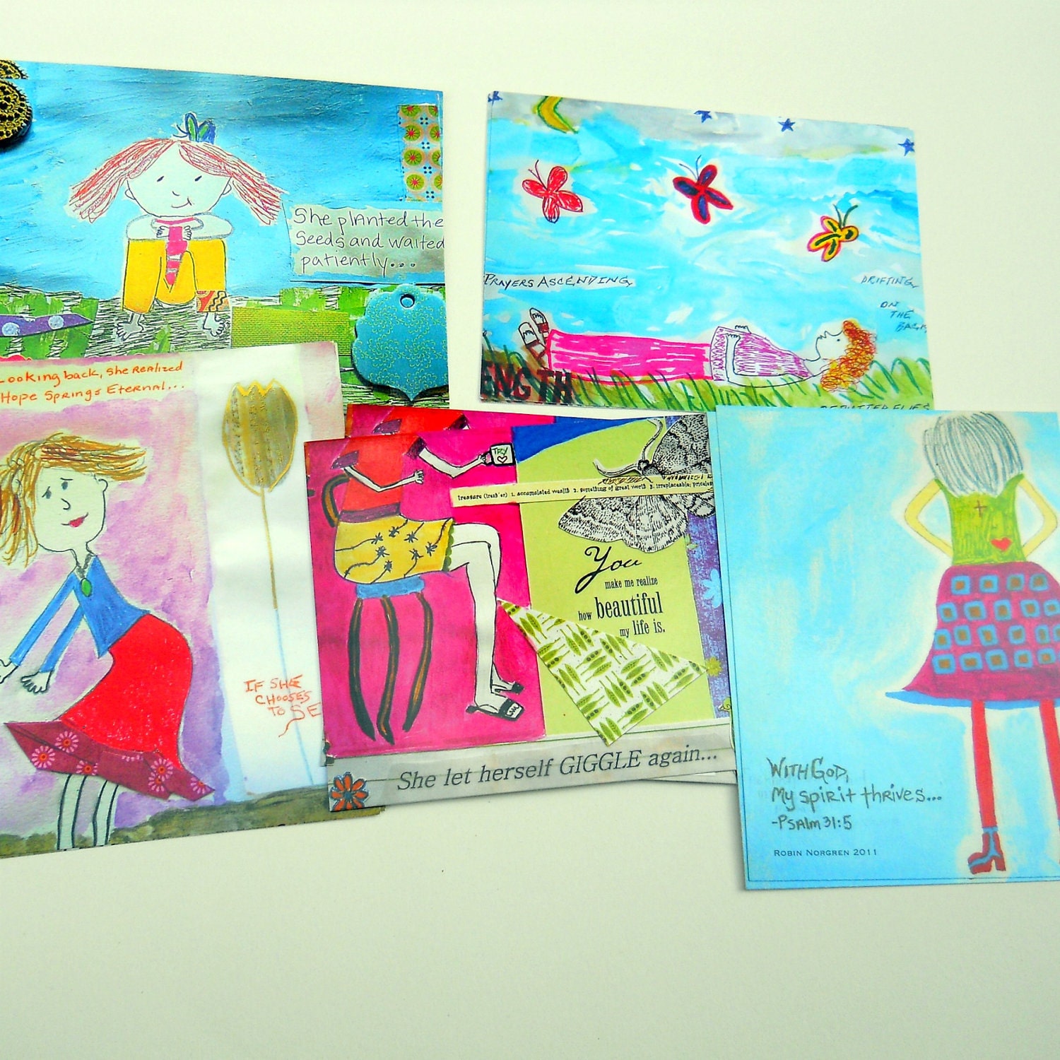 Postcards Set of 20 Faith Hope Butterflies