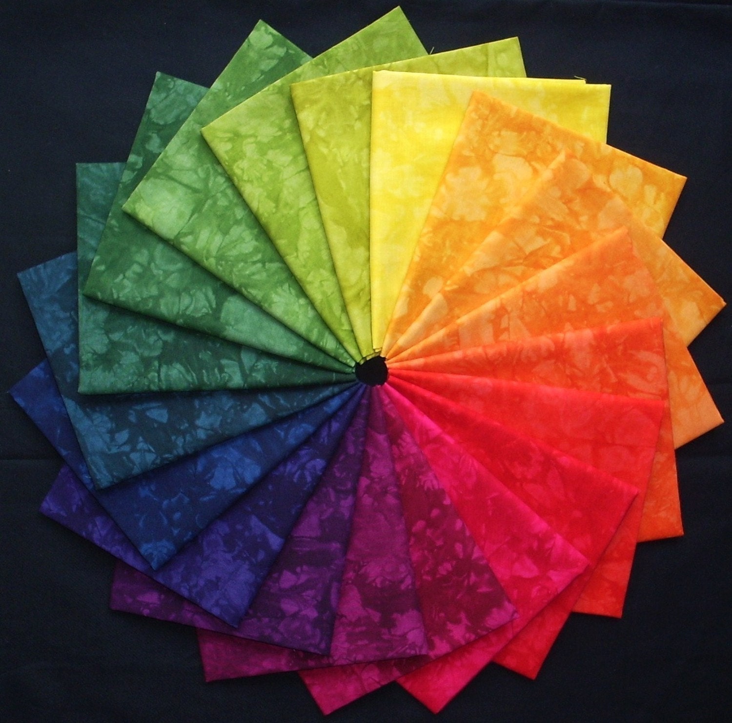 Hand Dyed Fabric, TUSCAN GARDENS colorwheel, 18 Fat Quarters Quilt Cotton