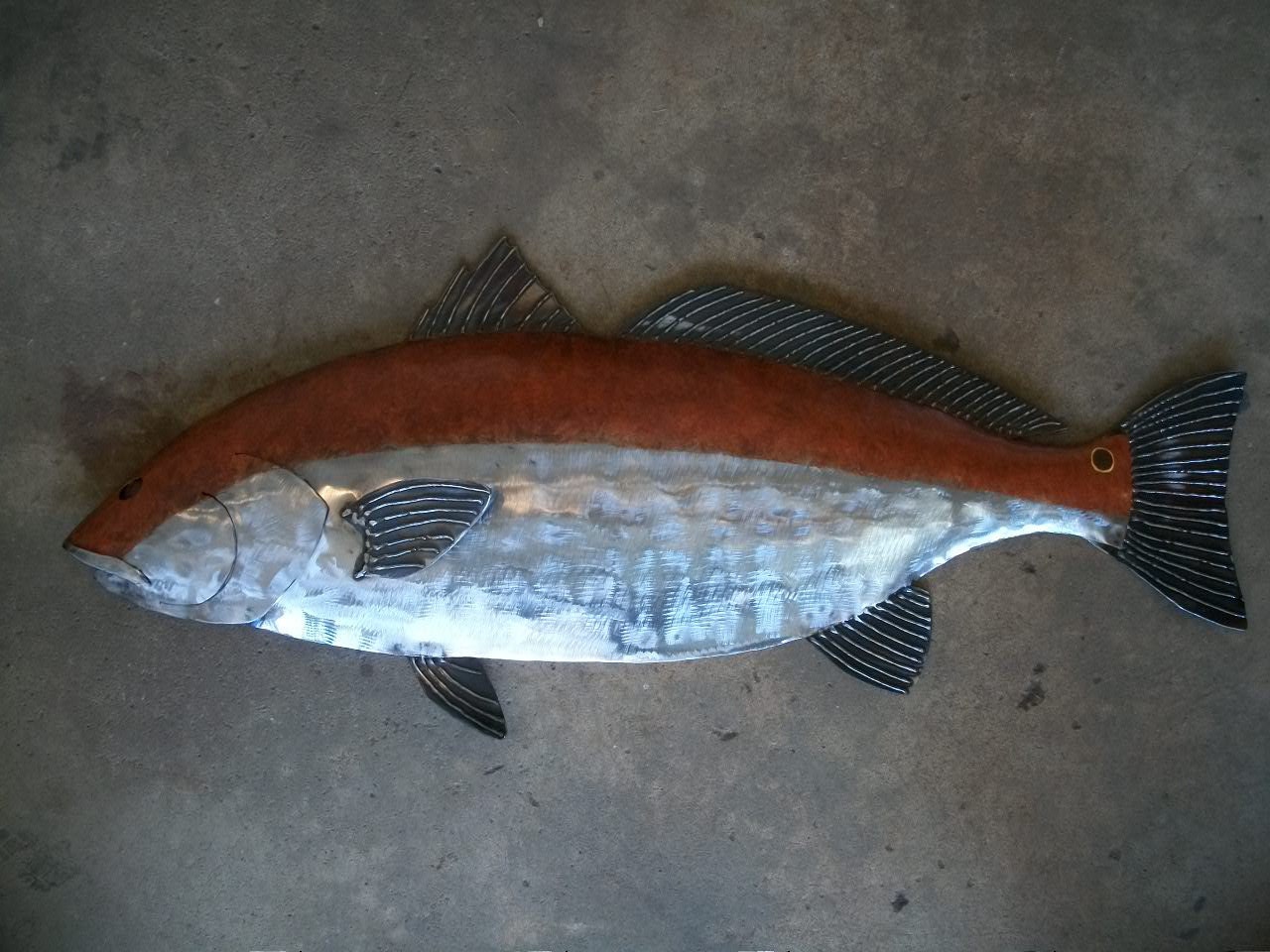 RedFish Metal Sculpture Beach Coastal Art  Tropical