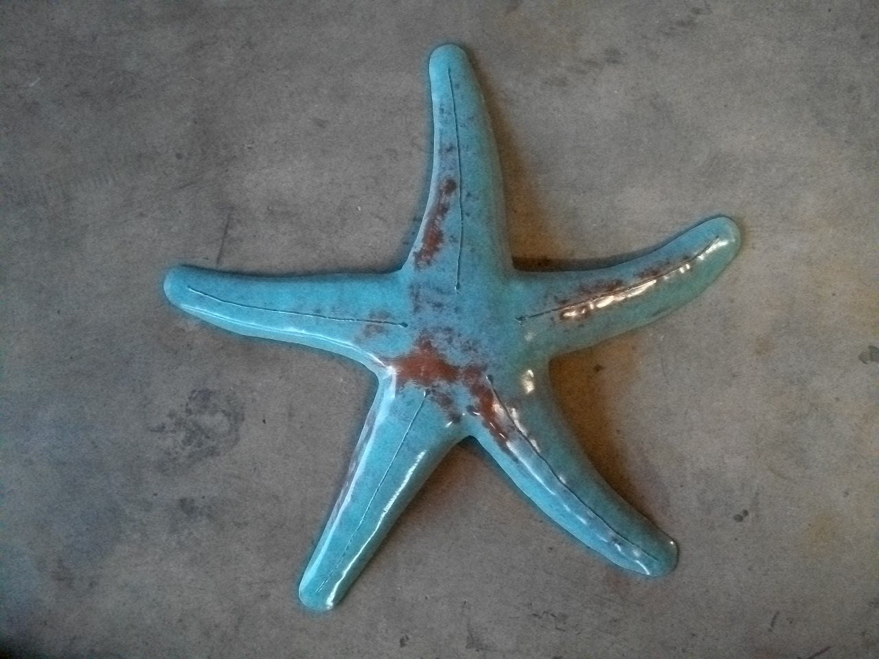 Starfish Metal Sculpture Beach Coastal Tropical Art