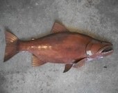 Salmon Metal Fish Wall Sculpture Lodge Cottage Lake Cabin