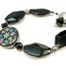 Black Beaded Bracelet Colorful Focal Womens
