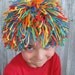Children Yarn wig for Halloween costume, Party or daily fun play pretend multicolor Clown
