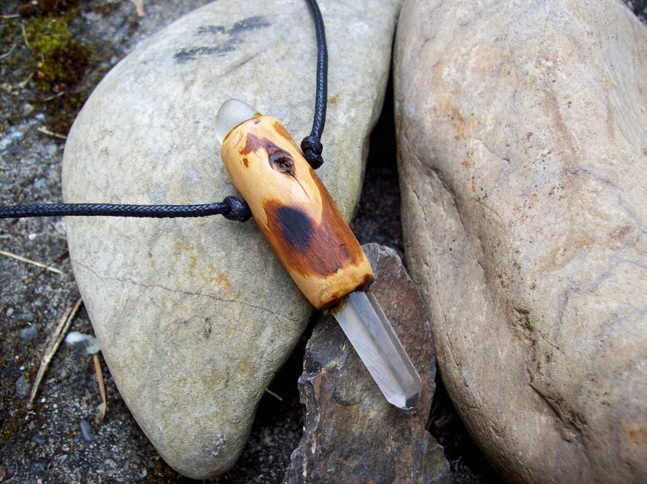 Mini Wand Pendant- Apple, River Quartz, Quartz