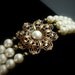 Vintage bridal bracelet, wedding pearl bracelet with Swarovski pearls and golden shadow crystals, antique bracelet, wedding jewelry