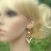 Bridal earrings, wedding jewelry, vintage style earrings with Swarovski golden shadow crystals, Swarovski ivory pearls, chandelier earrings