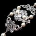 Bridal bracelet, vintage style bracelet with Swarovski crystals and Swarovski pearls, antique silver, wedding jewelry, ASHLYN