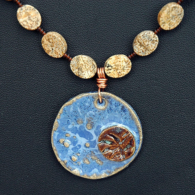 Picture This Jasper with Blue Pendant