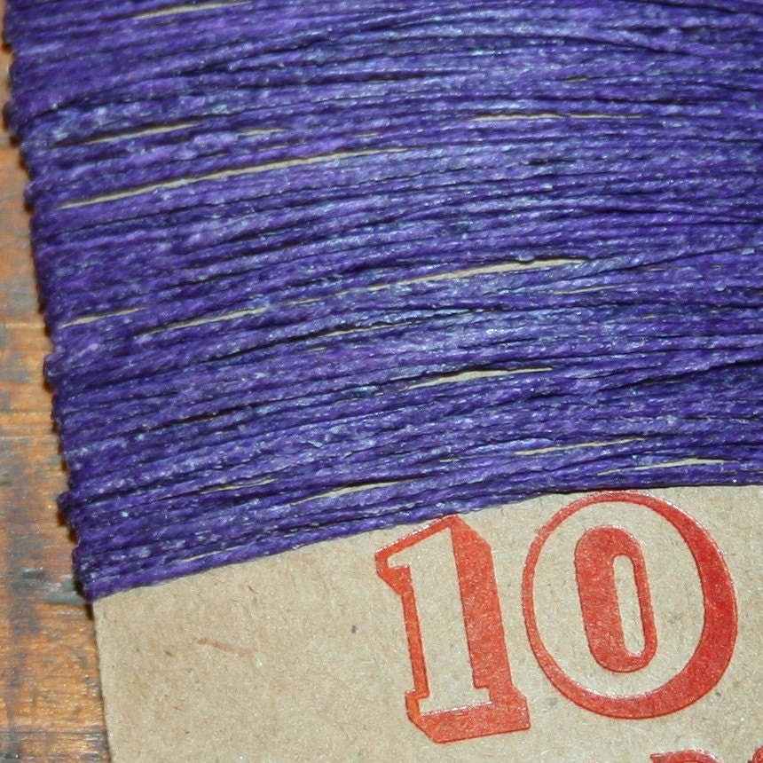 10 yards PURPLE waxed Irish linen thread